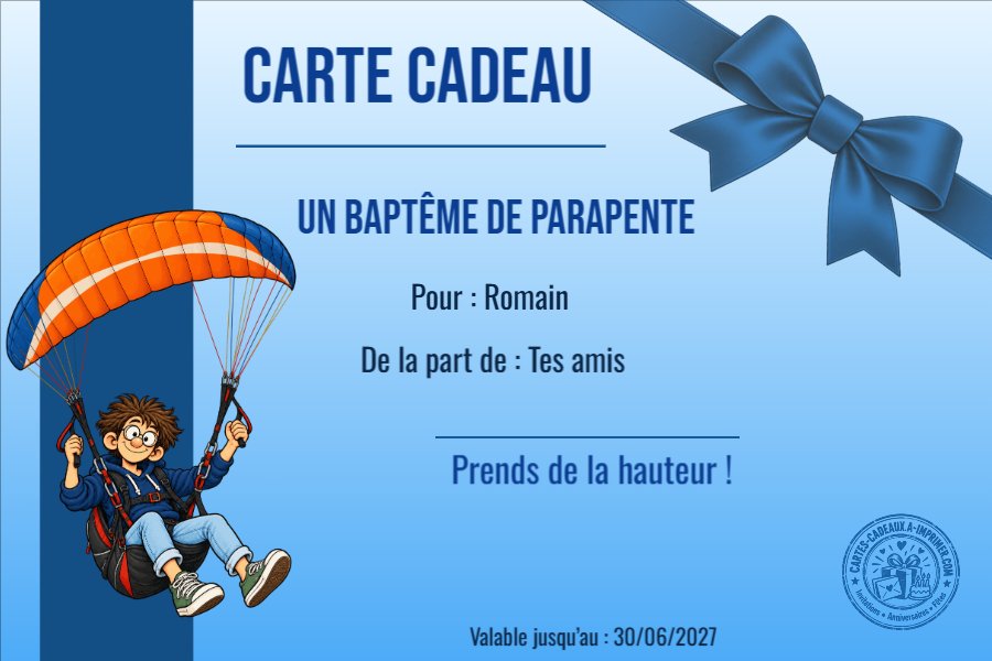 Baptême de parapente