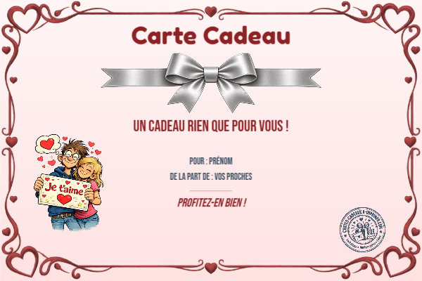 Exemple de carte cadeau créée par un visiteur
