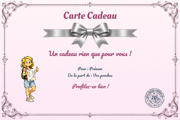 Exemple de carte cadeau créée par un visiteur