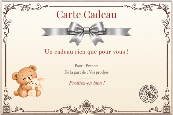 Exemple de carte cadeau créée par un visiteur