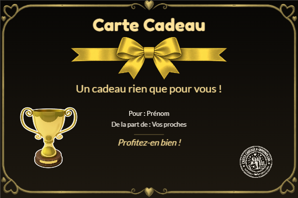 Exemple de carte cadeau créée par un visiteur
