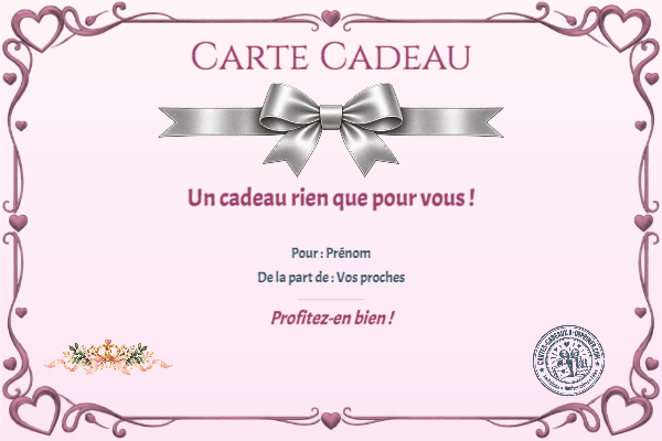 Exemple de carte cadeau créée par un visiteur
