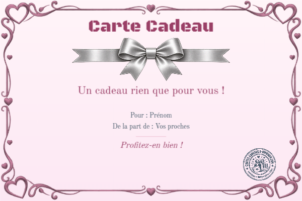 Exemple de carte cadeau créée par un visiteur
