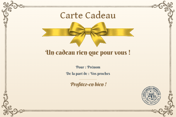 Exemple de carte cadeau créée par un visiteur