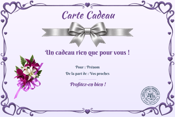 Exemple de carte cadeau créée par un visiteur