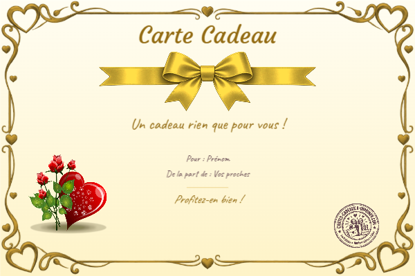 Exemple de carte cadeau créée par un visiteur