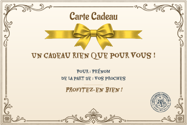 Exemple de carte cadeau créée par un visiteur