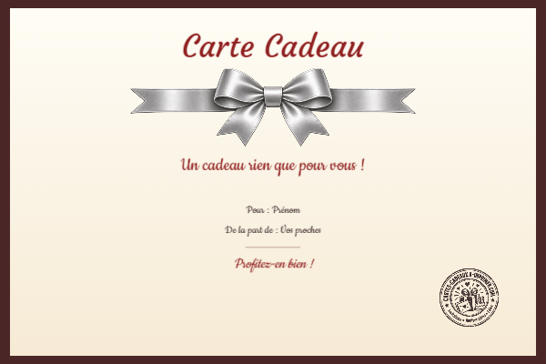 Exemple de carte cadeau créée par un visiteur