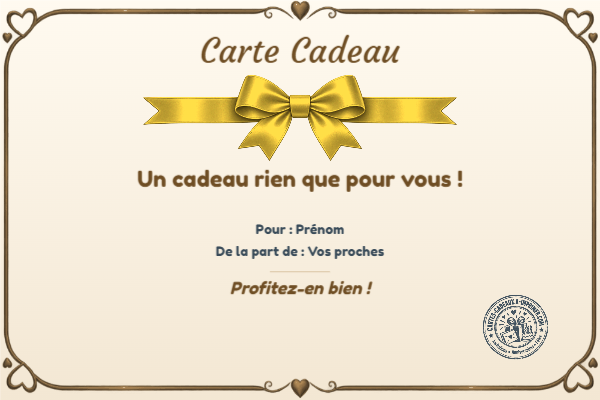 Exemple de carte cadeau créée par un visiteur