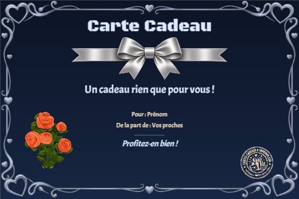 Exemple de carte cadeau créée par un visiteur