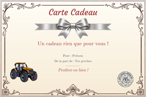 Exemple de carte cadeau créée par un visiteur