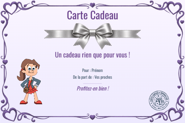 Exemple de carte cadeau créée par un visiteur