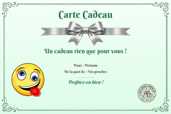 Exemple de carte cadeau créée par un visiteur