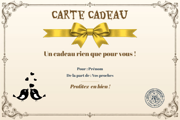 Exemple de carte cadeau créée par un visiteur