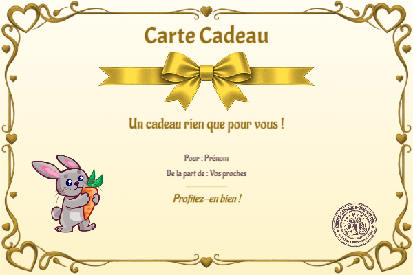 Exemple de carte cadeau créée par un visiteur