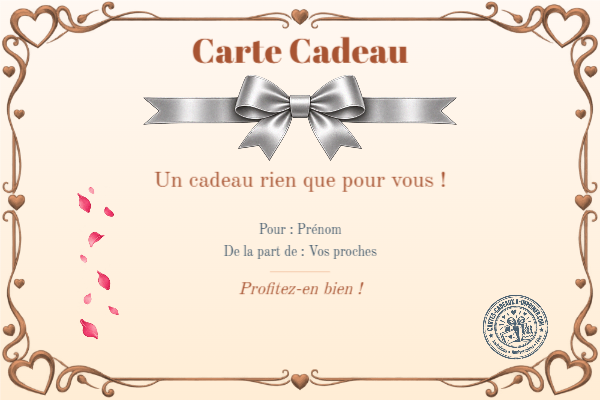 Exemple de carte cadeau créée par un visiteur