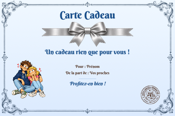 Exemple de carte cadeau créée par un visiteur