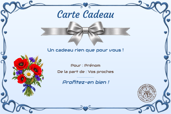 Exemple de carte cadeau créée par un visiteur