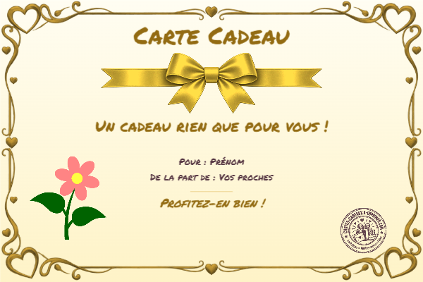 Exemple de carte cadeau créée par un visiteur