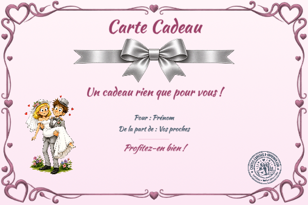 Exemple de carte cadeau créée par un visiteur