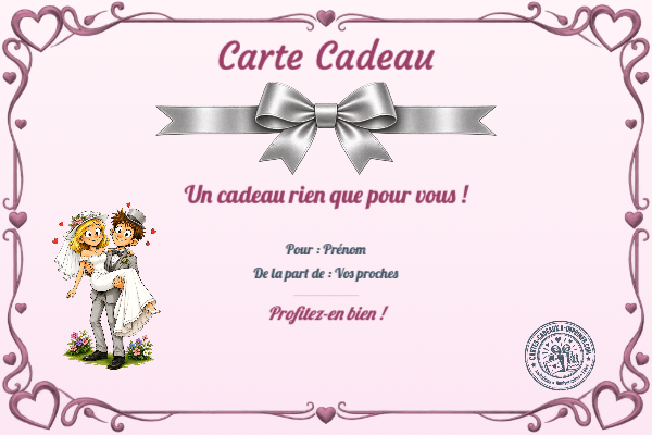 Exemple de carte cadeau créée par un visiteur