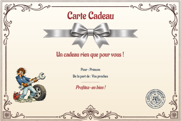 Exemple de carte cadeau créée par un visiteur