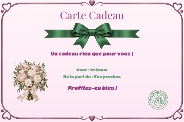 Exemple de carte cadeau créée par un visiteur