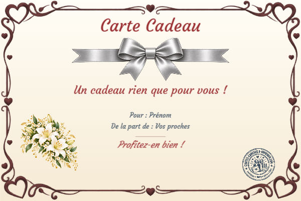 Exemple de carte cadeau créée par un visiteur