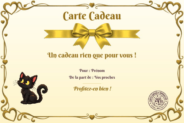 Exemple de carte cadeau créée par un visiteur
