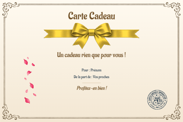 Exemple de carte cadeau créée par un visiteur