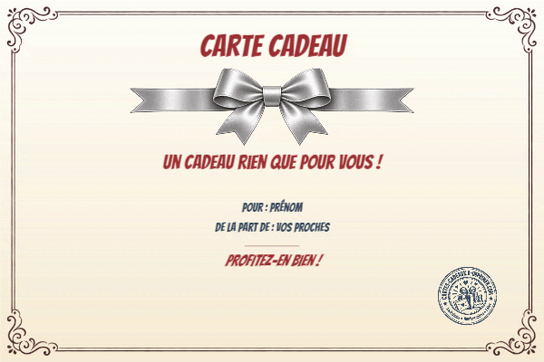 Exemple de carte cadeau créée par un visiteur