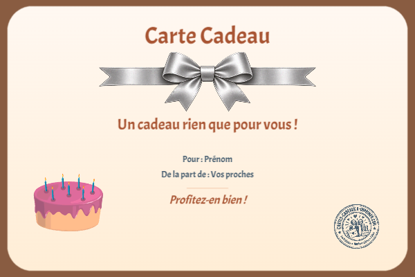 Exemple de carte cadeau créée par un visiteur