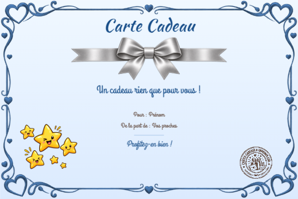 Exemple de carte cadeau créée par un visiteur